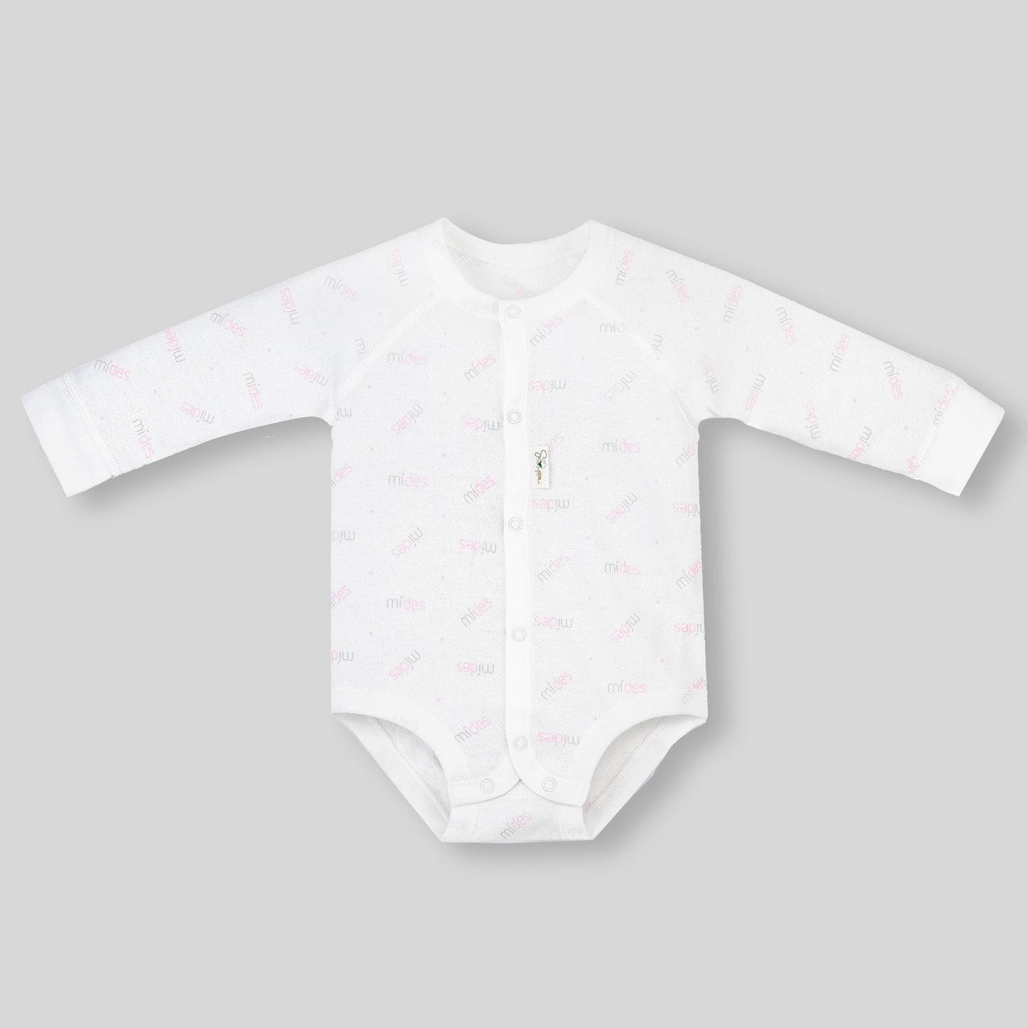 MiDes Long Sleeve Bodysuit - Pink LOGO Print