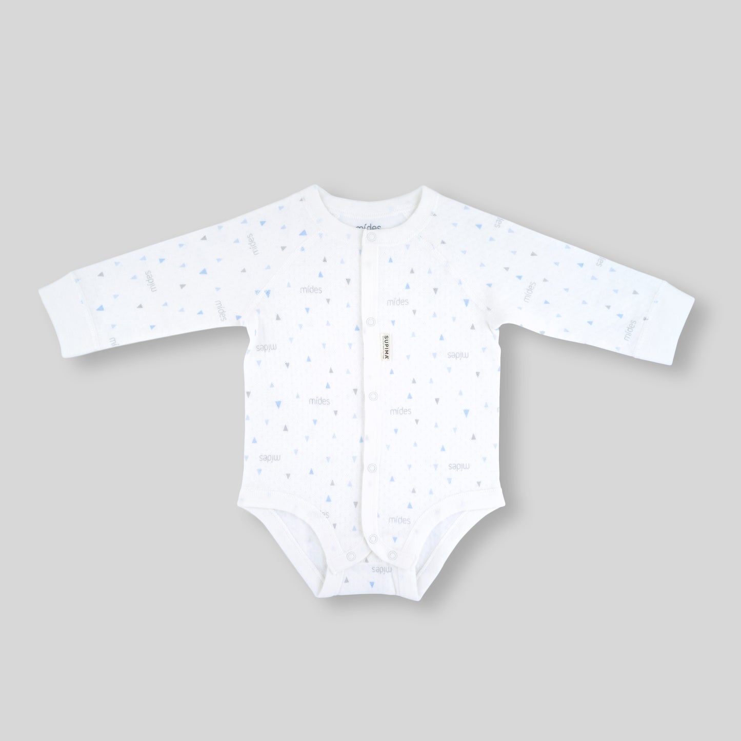 MiDes Supima Long Sleeve Clam - Jacquard - Blue Triangle Print
