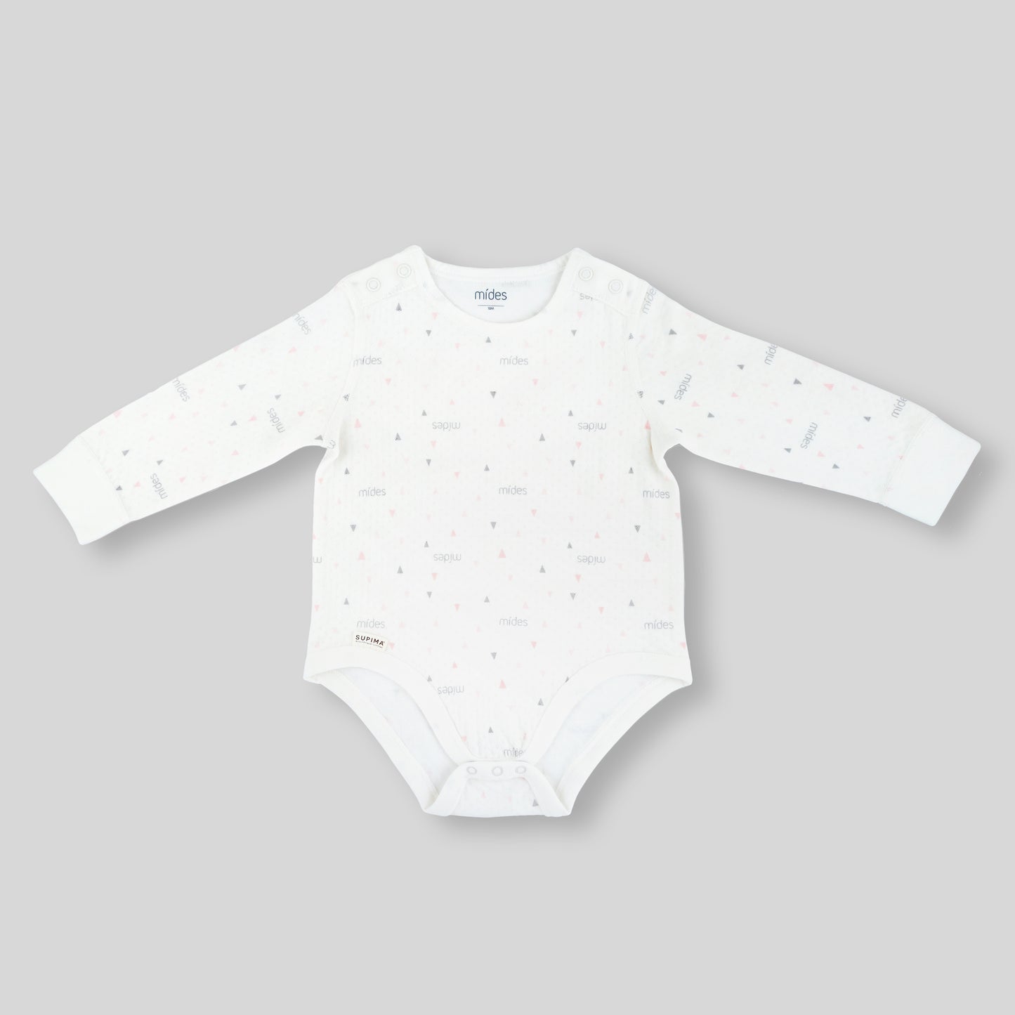 MiDes Supima Long Sleeve Bodysuit - Jacquard - Pink Triangle Print