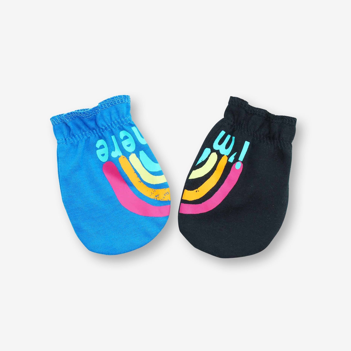 MiDes Mitts - Blue and Black / I'M HERE Pattern