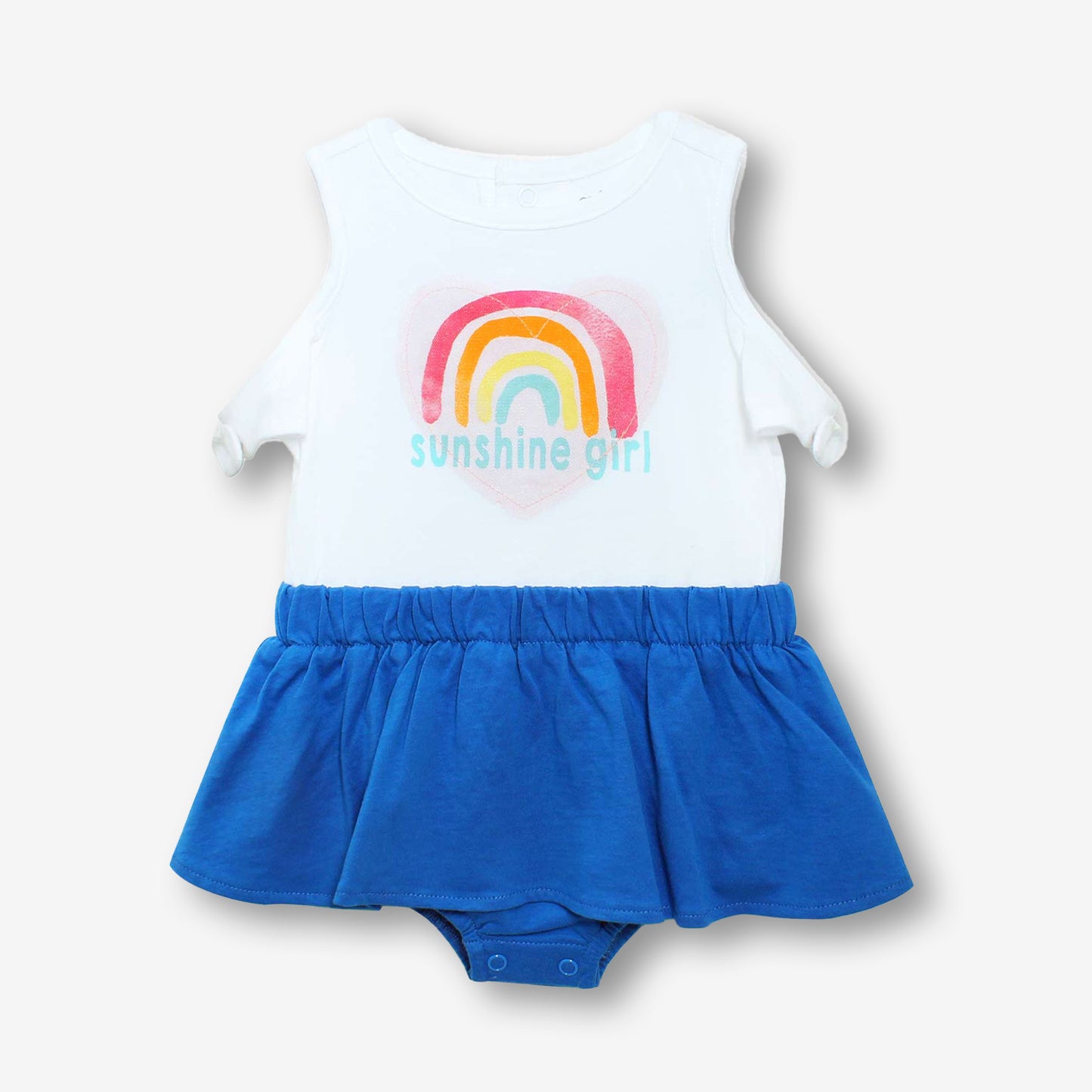 MiDes Short Sleeve Bodysuit - White/Rainbow