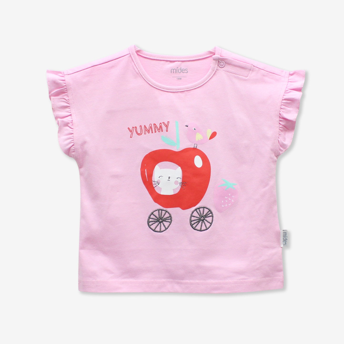 MiDes │ Fruit Paradise │ Children Short Sleeve Top (Light Pink/Fruit)