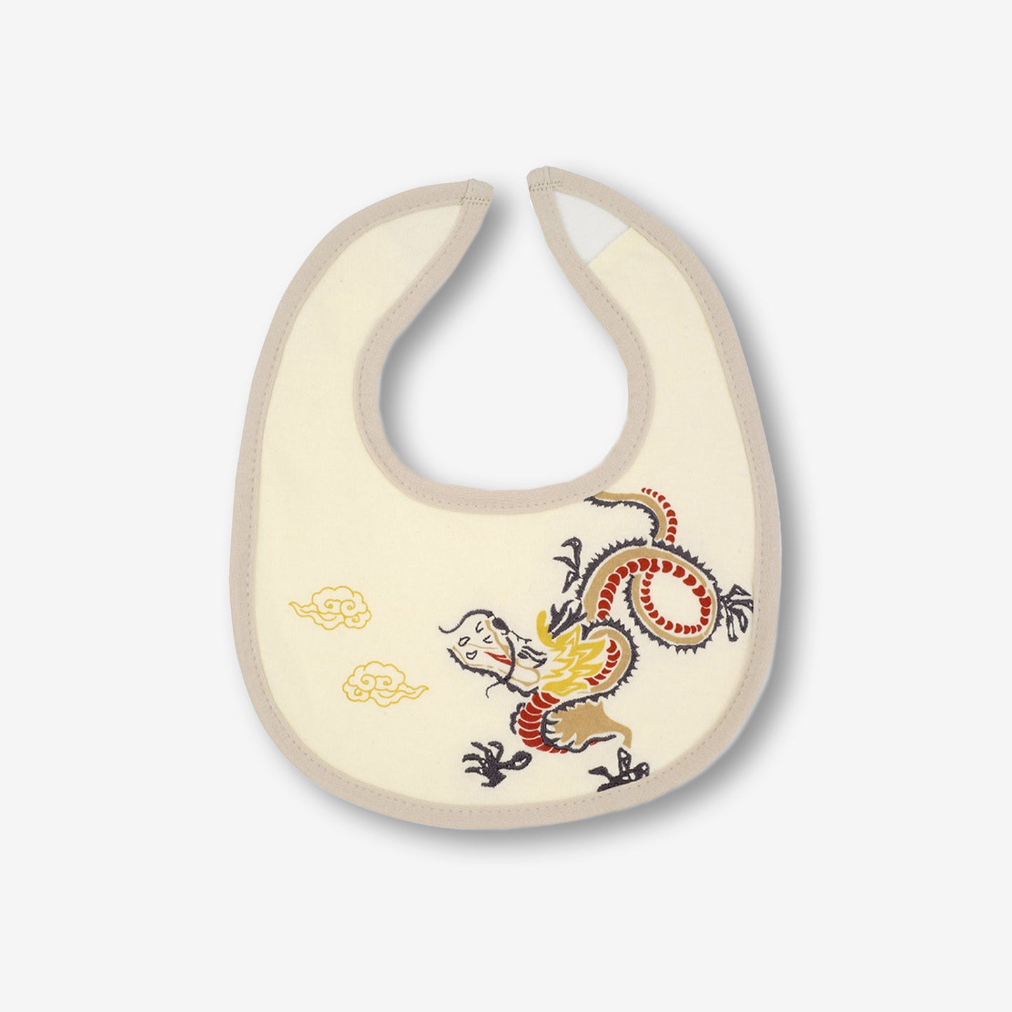 MiDes Bib - Apricot/Golden Dragon Pattern