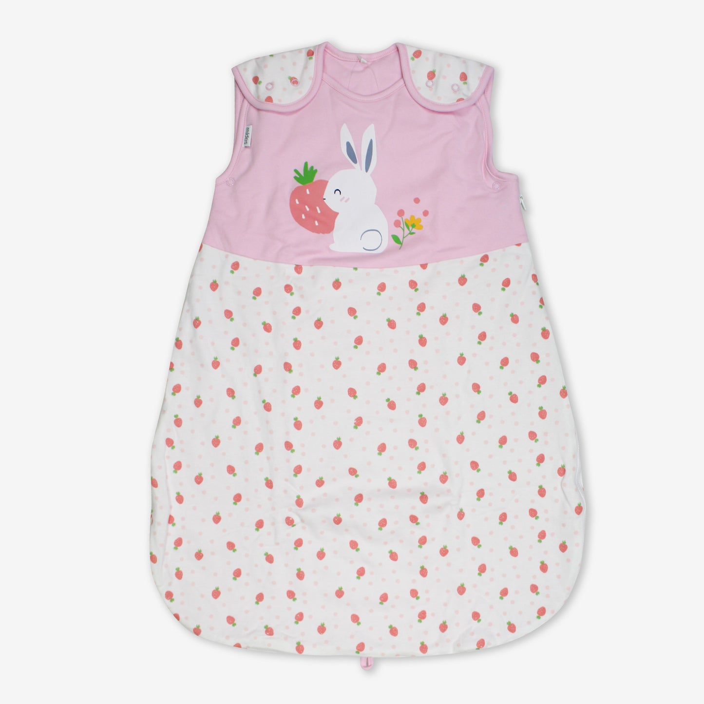 Romantic Garden Bunny Strawberry Print Baby Jacket Sleeping Bag (6-18 months - 0.5 tog)