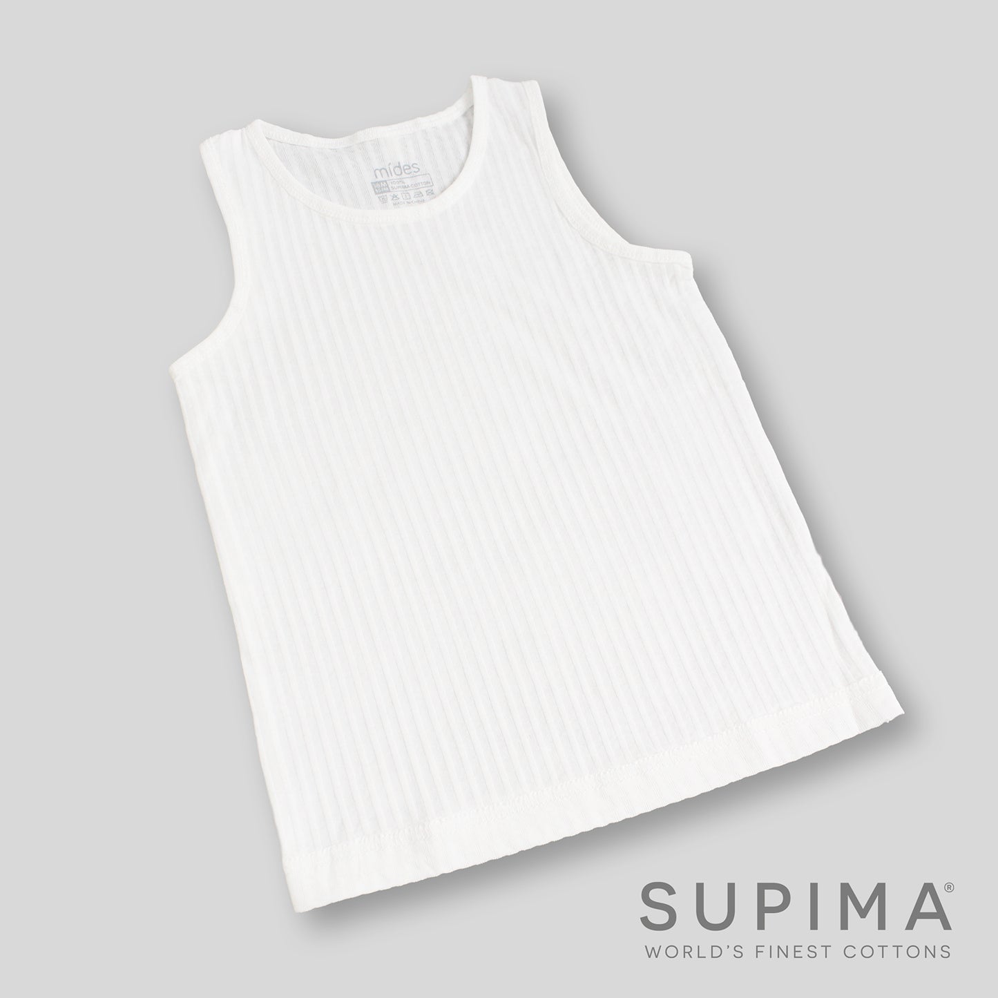 嬰兒幼童抽坑背心內衣 100% 美棉 Supima