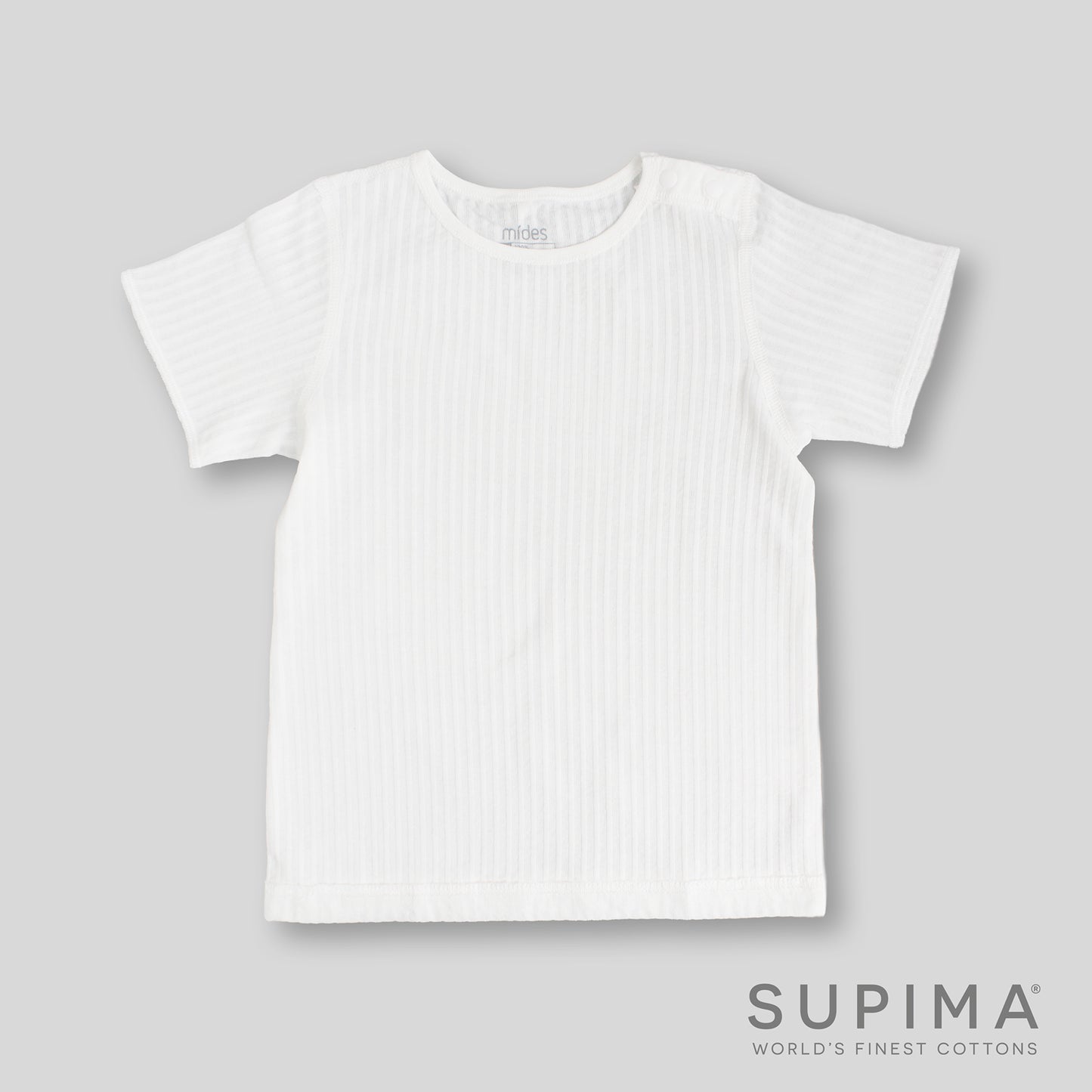 嬰兒幼童抽坑肩開短袖上衣 100% 美棉 Supima