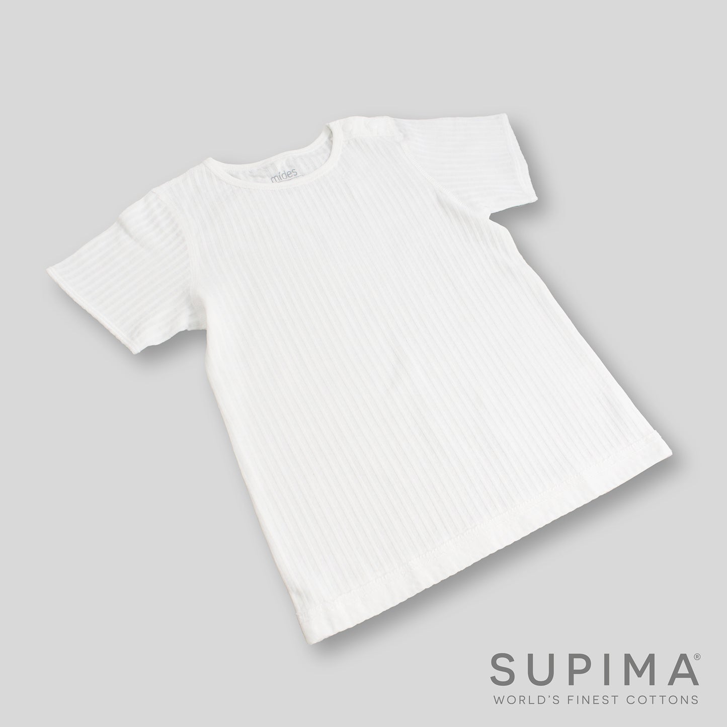嬰兒幼童抽坑肩開短袖上衣 100% 美棉 Supima