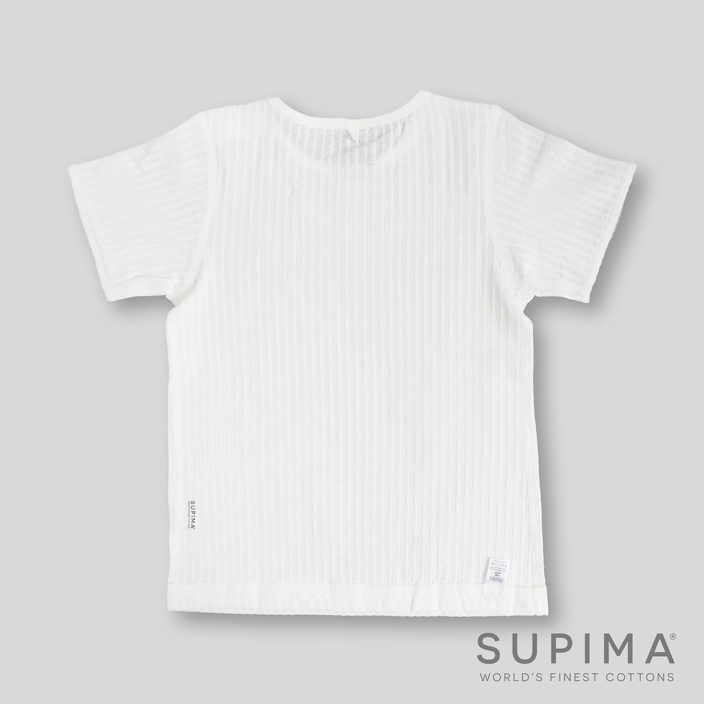 嬰兒幼童抽坑肩開短袖上衣 100% 美棉 Supima
