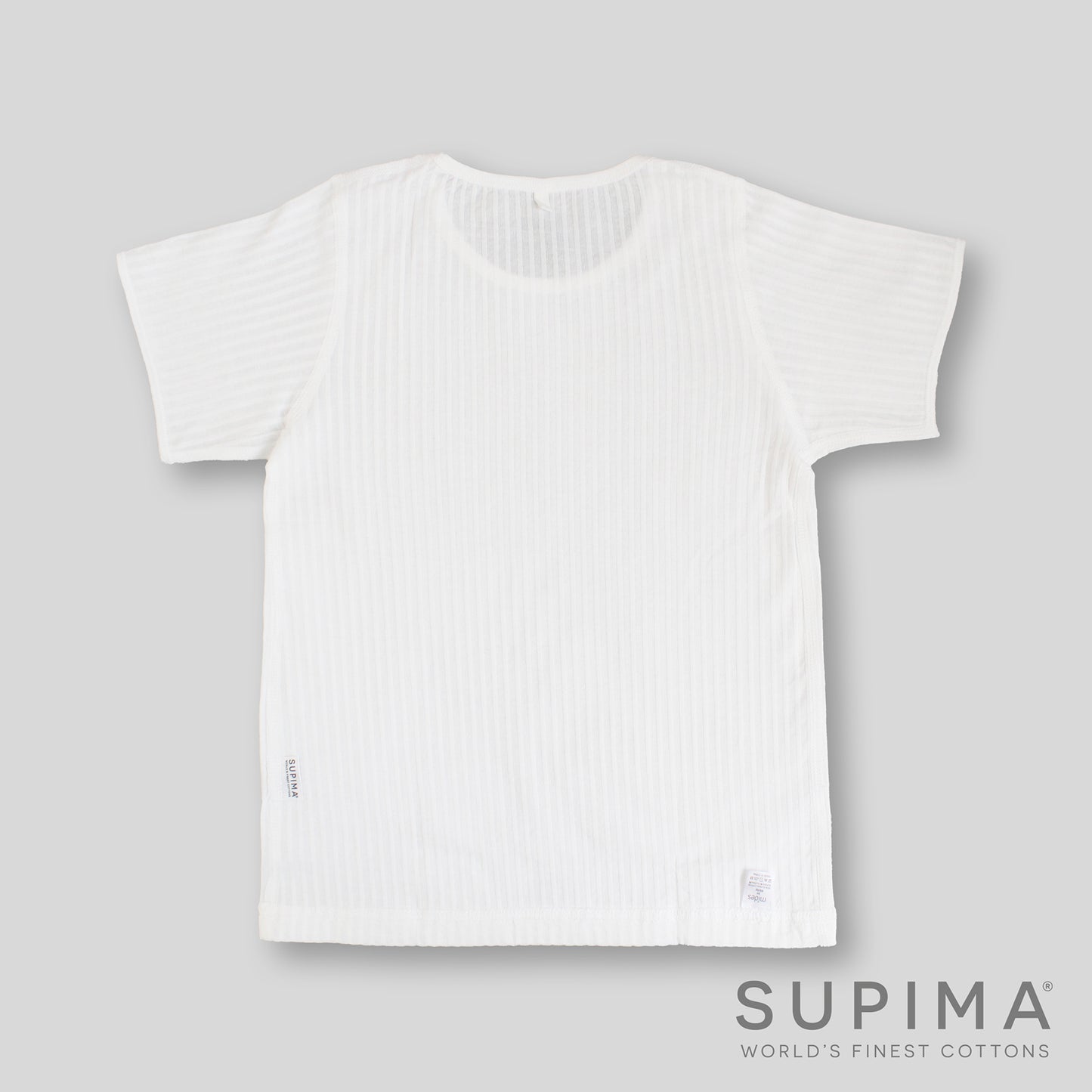 幼童抽坑圓領短袖上衣 100% 美棉 Supima