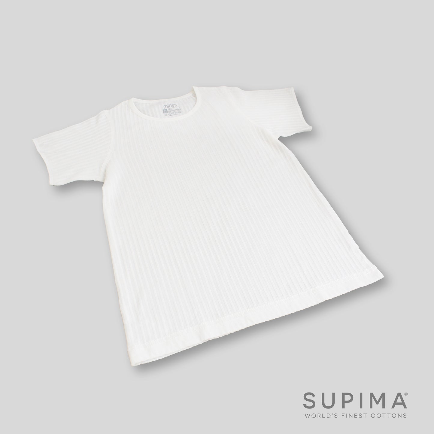 幼童抽坑圓領短袖上衣 100% 美棉 Supima