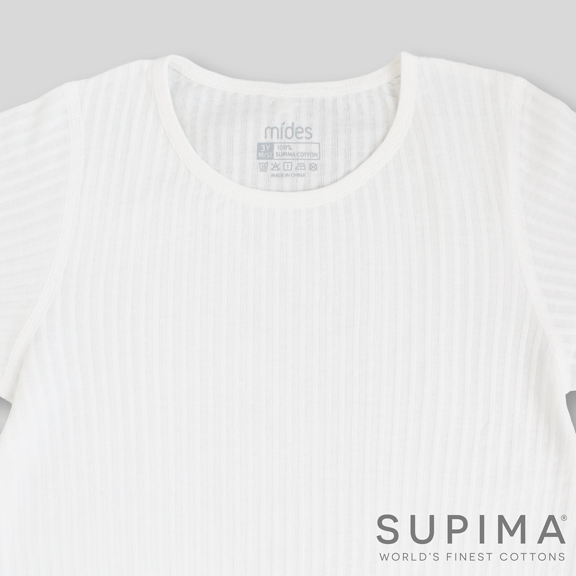 幼童抽坑圓領短袖上衣 100% 美棉 Supima