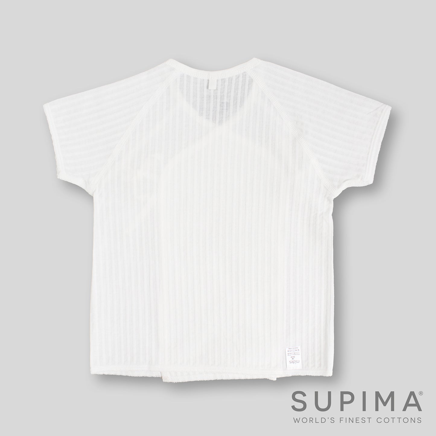 嬰兒抽坑綁帶短袖上衣 100% 美棉 Supima