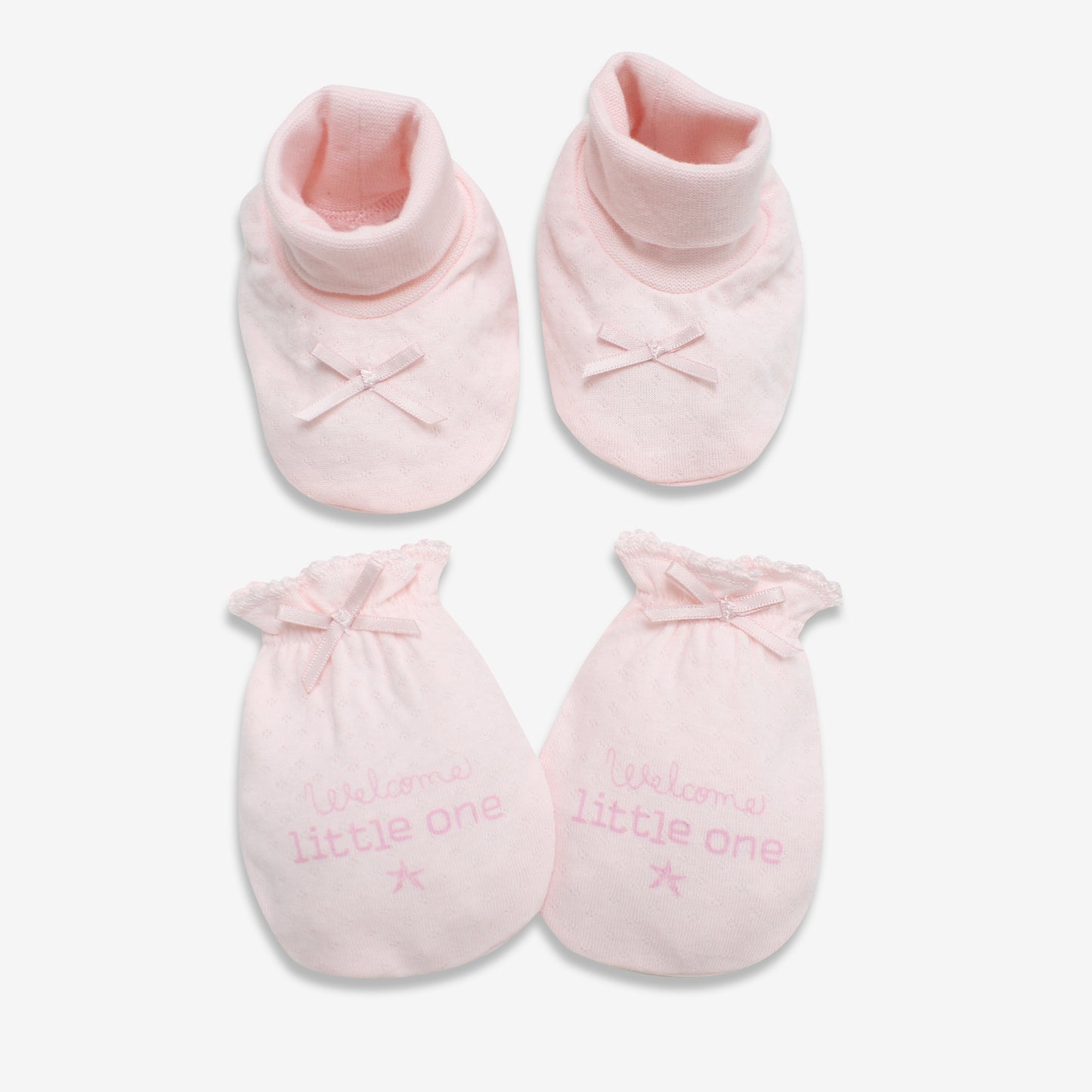 嬰兒 粉紅色手套及腳套