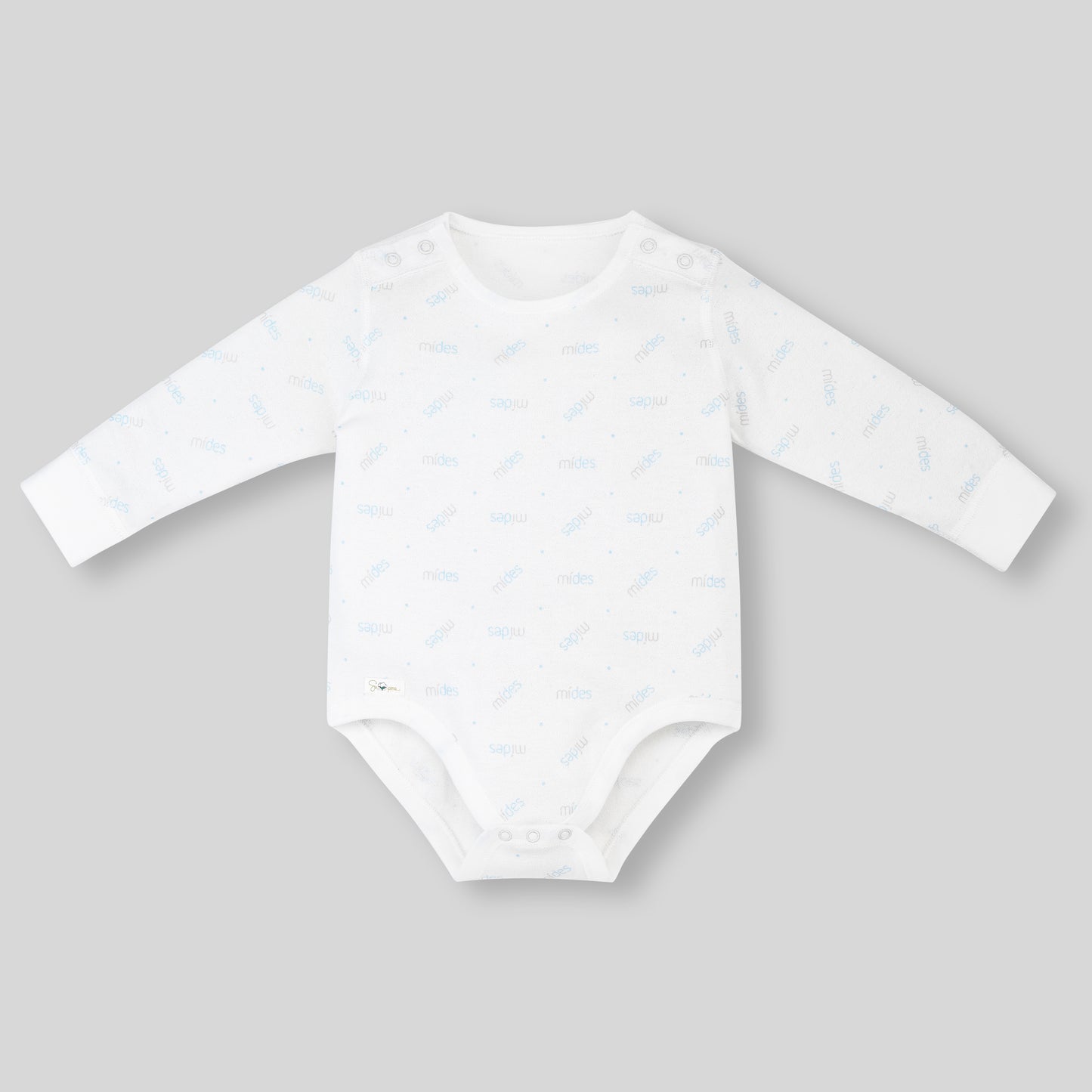 MiDes long sleeve Bodysuit - Blue LOGO print