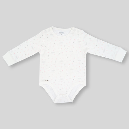 MiDes Supima Long Sleeve Bodysuit- Pink Dot Print