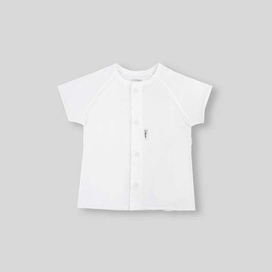 MiDes Short Sleeve T-shirt- Ribbed - Cream