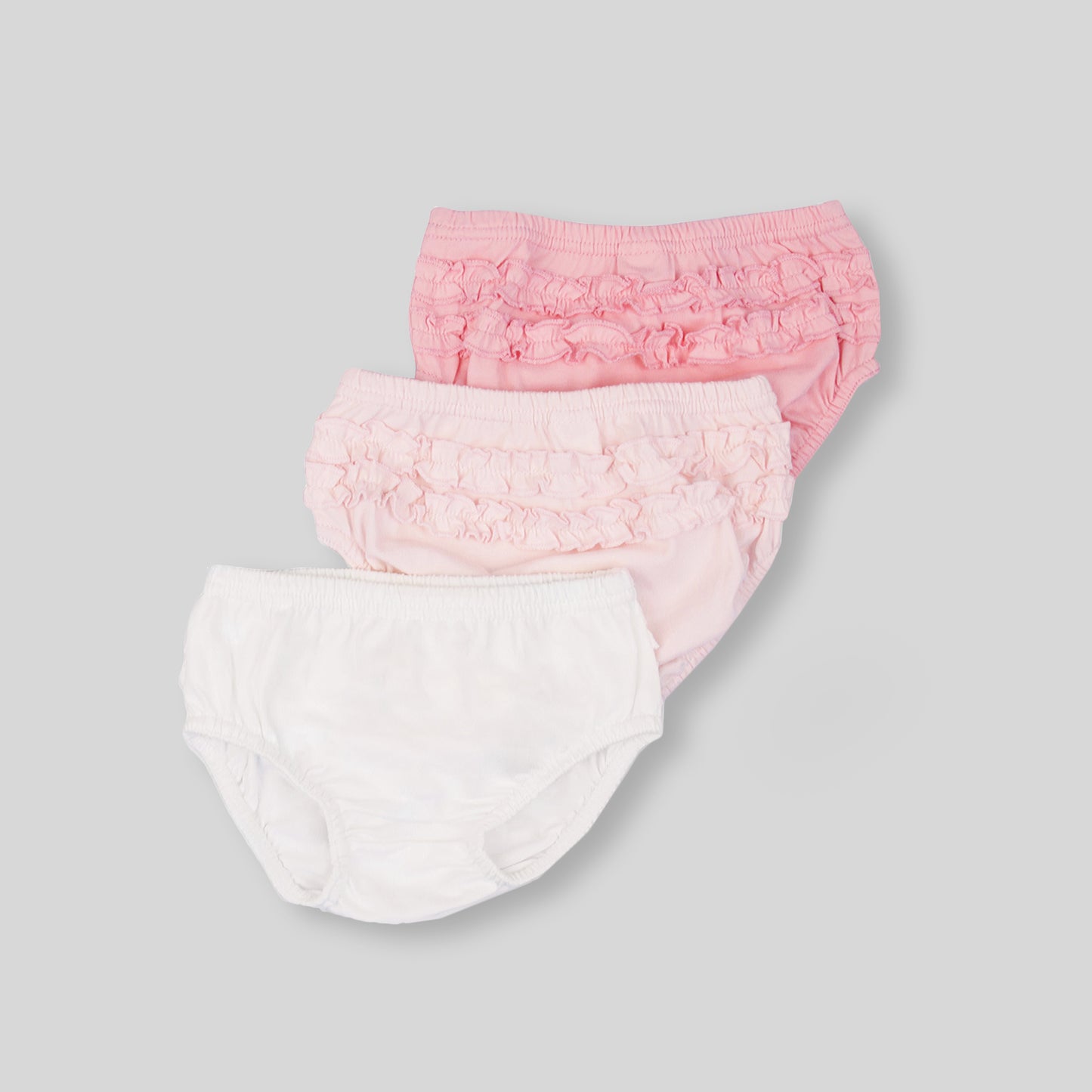 女童全棉包片內褲3件裝-粉紅色