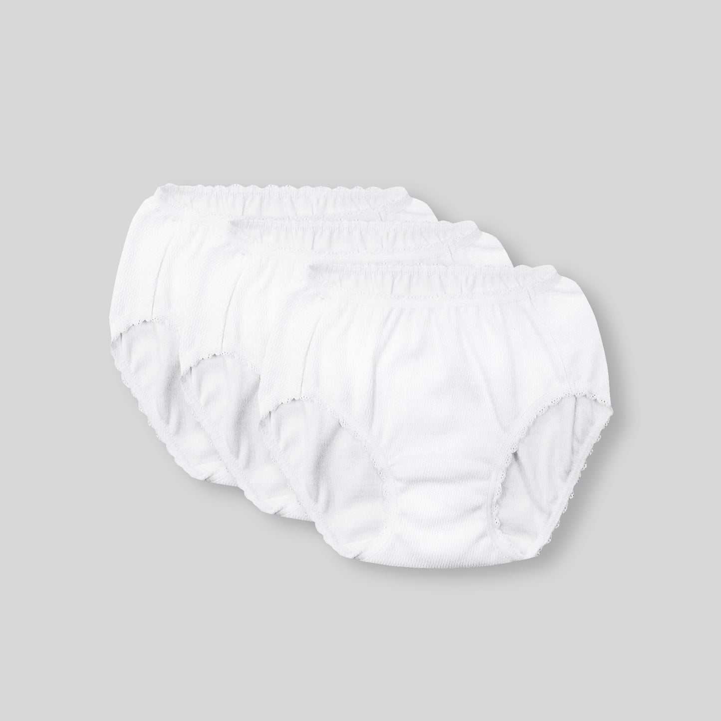 女童全棉內褲3件裝-米白色