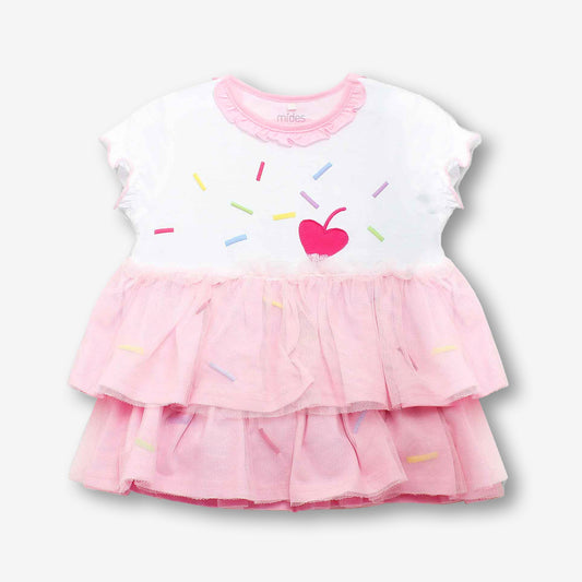 MiDes Short Sleeve Bodysuit - Pink/Cupcake