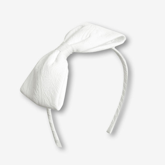 頭箍-米白色蝴蝶結