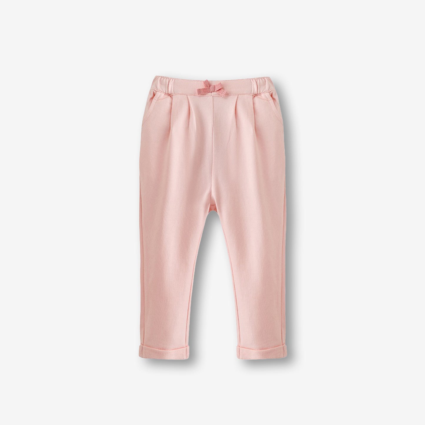 針織長褲-淺粉紅色2
