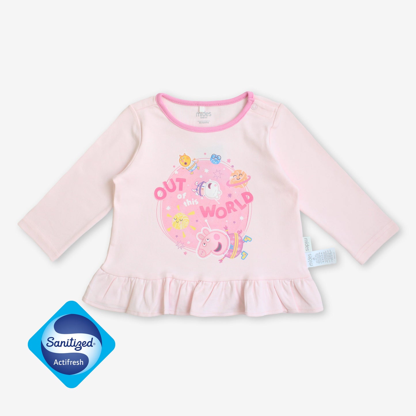 嬰兒女童 Peppa Pig Lunar 雙面圓領睡衣套裝 Sanitized® 抗菌技術