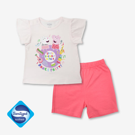 女童 Peppa Pig Power of Positivity 短袖睡衣套裝 Sanitized® 抗菌技術