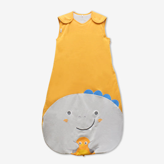 MiDes │Happy Dino │ Pink Orange Dinosaur │ Baby Padded Vest Sleeping Bag (6-18 months-0.5 tog)